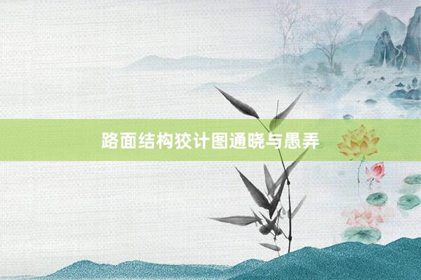路面结构狡计图通晓与愚弄